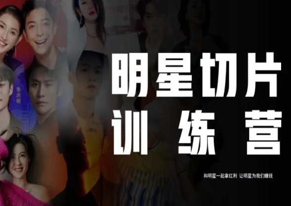 王子明星切片线上训练营（2023），和明星一起拿红利，让明星为我们赚钱