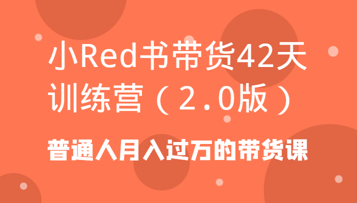 42天小红书带货训练营2.0：普通人月入过万的短视频变现课-54创业网