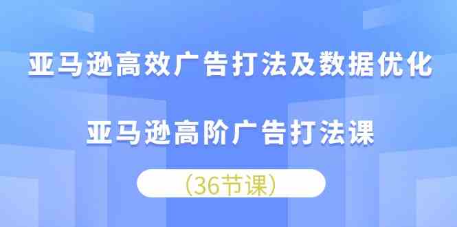 亚马逊高阶广告打法36节课：高效投放与数据优化技巧-54创业网