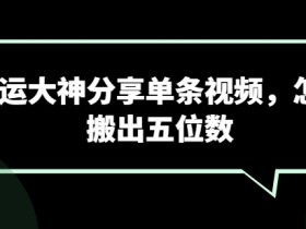 搬运大神揭秘：单条视频如何轻松搬出5位数收益-54创业网