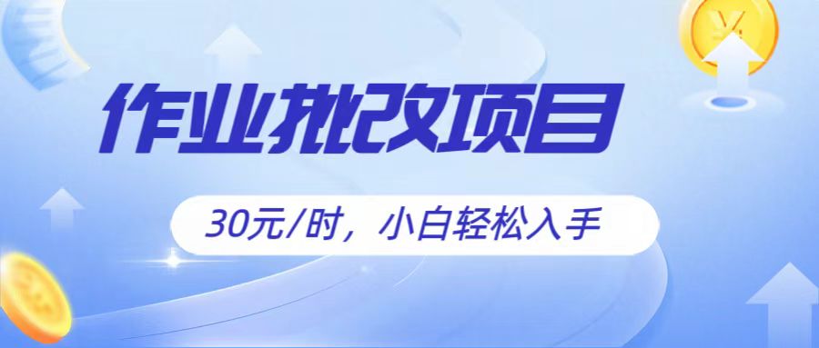 兼职作业批改30元/小时：0基础小白轻松上手，在家就能做-54创业网